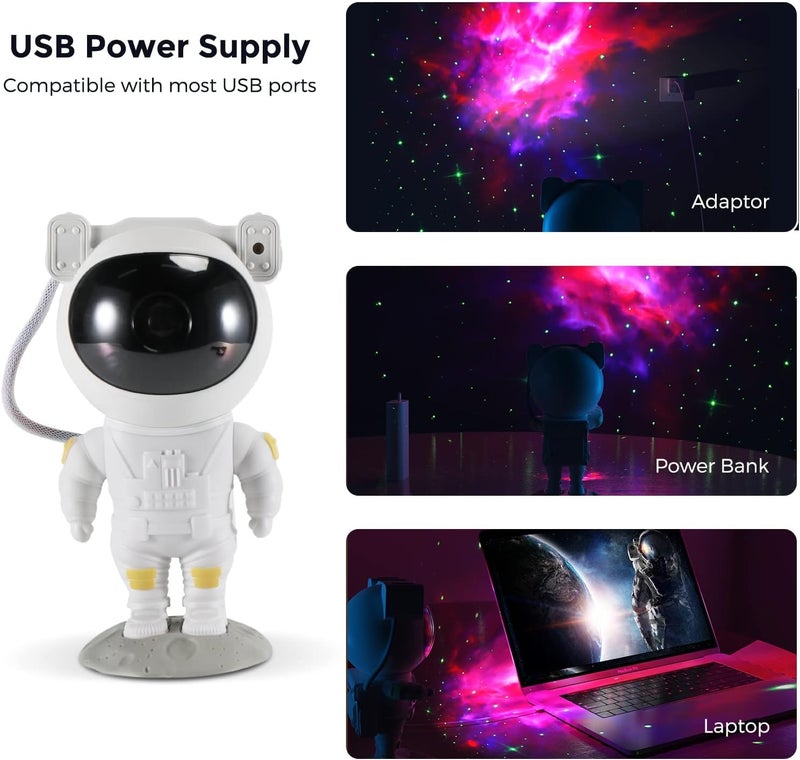 URM Enterprises Astronaut Star Galaxy Night Light Projector with Timer Christmas Astronaut Space Buddy Projector for BedroomCeiling Decor Planetarium Ambiance Gift 360 Adjustable Starry Sky - Image 5