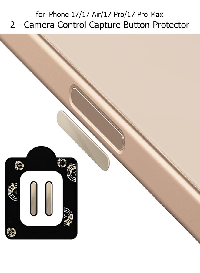 Wffo (2 Pack) Camera Control Capture Button Protector Compatible for iPhone 17/17 Air/17 Pro/17 Pro Max, Tempered Glass High Definition Strong Protection - Desert Gold - Image 1