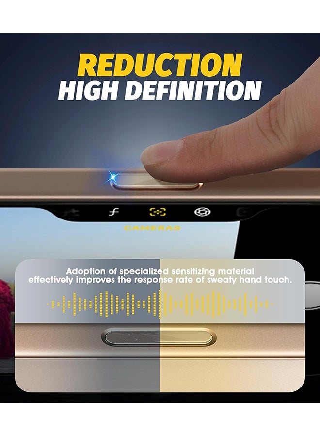 Wffo (2 Pack) Camera Control Capture Button Protector Compatible for iPhone 17/17 Air/17 Pro/17 Pro Max, Tempered Glass High Definition Strong Protection - Desert Gold - Image 2