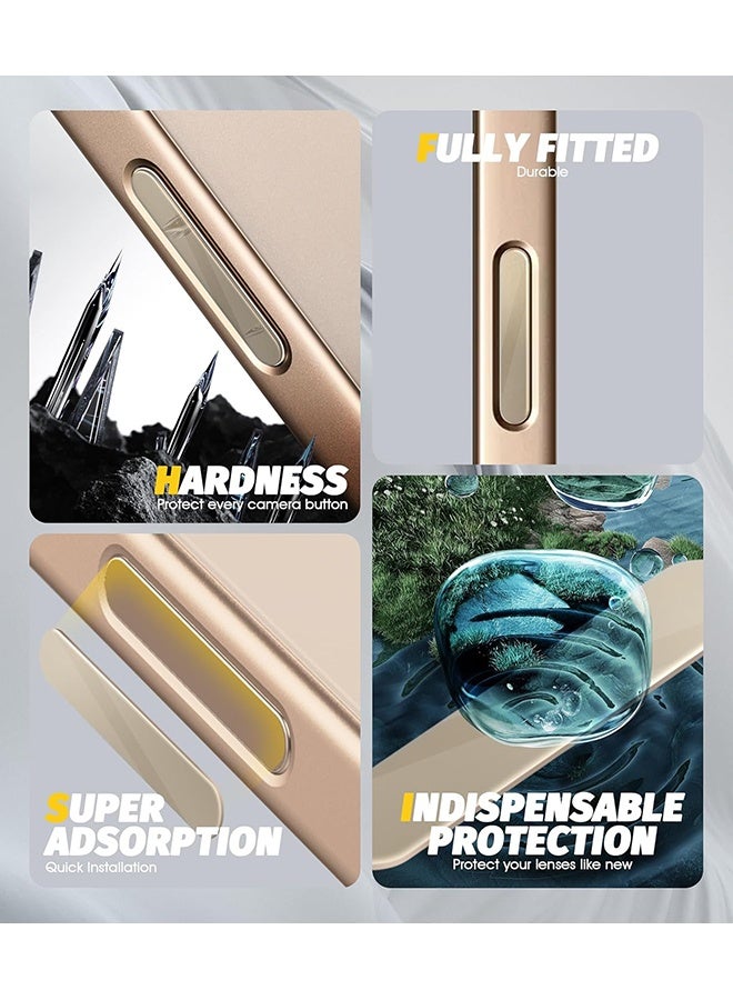 Wffo (2 Pack) Camera Control Capture Button Protector Compatible for iPhone 17/17 Air/17 Pro/17 Pro Max, Tempered Glass High Definition Strong Protection - Desert Gold - Image 4