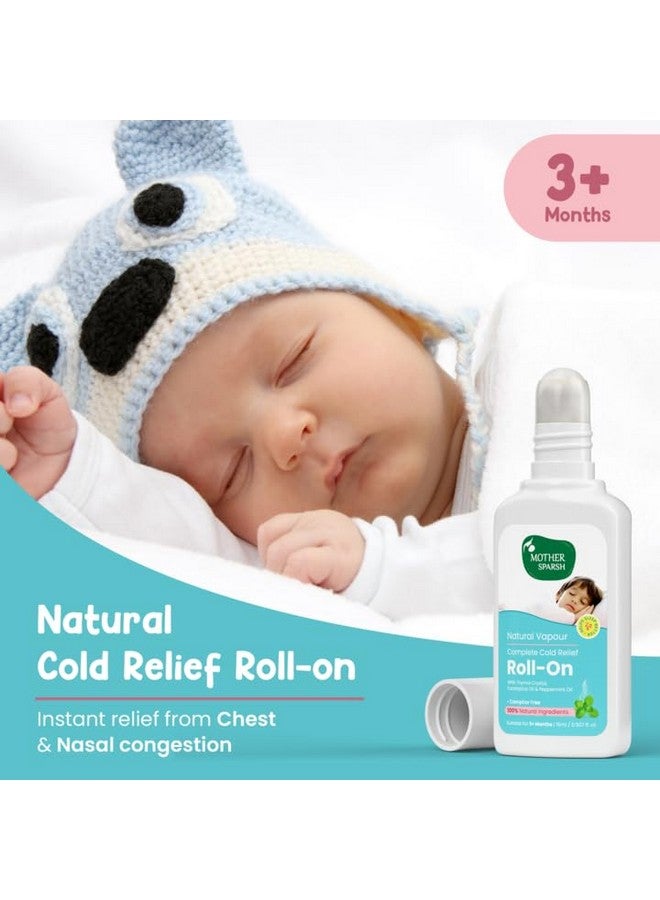 Mother Sparsh Natural Vapour Complete Cold Relief Roll-On For Babies-15Ml | With Thymol Crystal, Eucalyptus Oil & Peppermint Oil For Cold & Cough | 100% Natural | Relieves Chest Congestion - Image 2