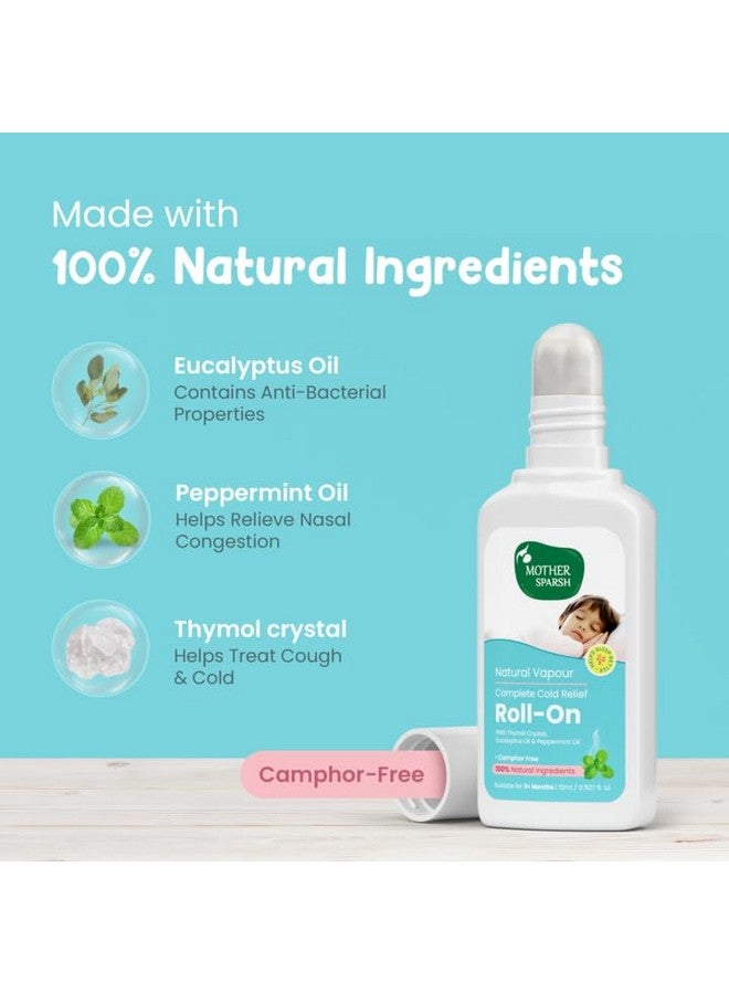 Mother Sparsh Natural Vapour Complete Cold Relief Roll-On For Babies-15Ml | With Thymol Crystal, Eucalyptus Oil & Peppermint Oil For Cold & Cough | 100% Natural | Relieves Chest Congestion - Image 5