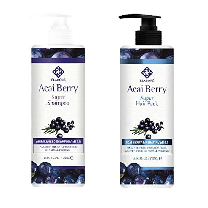 Elabore Acai Berry Super Hair Pack & Shampoo Set 16.06fl.oz/ 475ml - Image 1