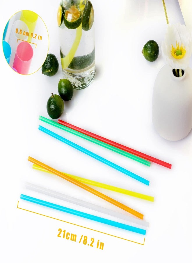 CVNDKN 500 Pcs Colorful Disposable Drinking Plastic Straws.(0.23'' diameter and 8.26" long)-8 Colors - Image 2