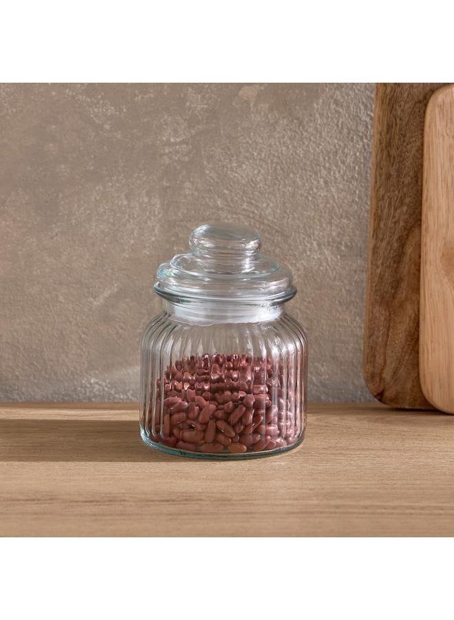 Essential Glass Ribbed Jar 500 Ml - Image 1