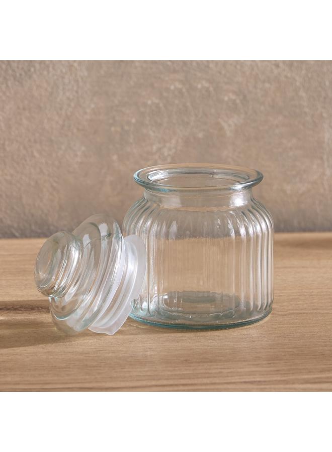 Essential Glass Ribbed Jar 500 Ml - Image 2