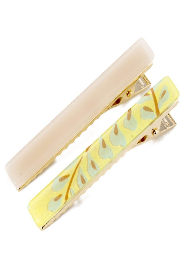 noren Hair Claw Vance Clip for Women Girls (SEIMEI Rectangle/Yellow) Made in Japan Banana Cute Aesthetic Japanese Hair Accessory - Image 1