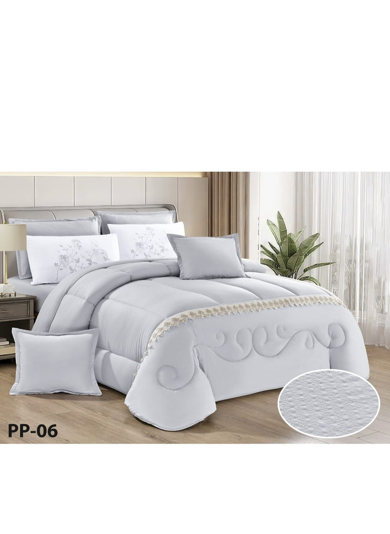 Moon Summer bedspread, 4 pieces, one and a half, elegant design with lace line, suitable for bed size 120 x 200, quilt size 170 x 220 cm  - Image 1