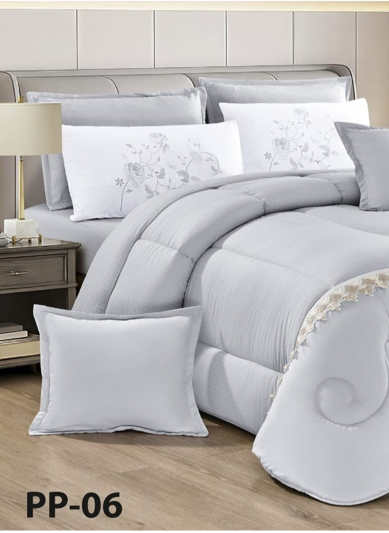 Moon Summer bedspread, 4 pieces, one and a half, elegant design with lace line, suitable for bed size 120 x 200, quilt size 170 x 220 cm  - Image 2