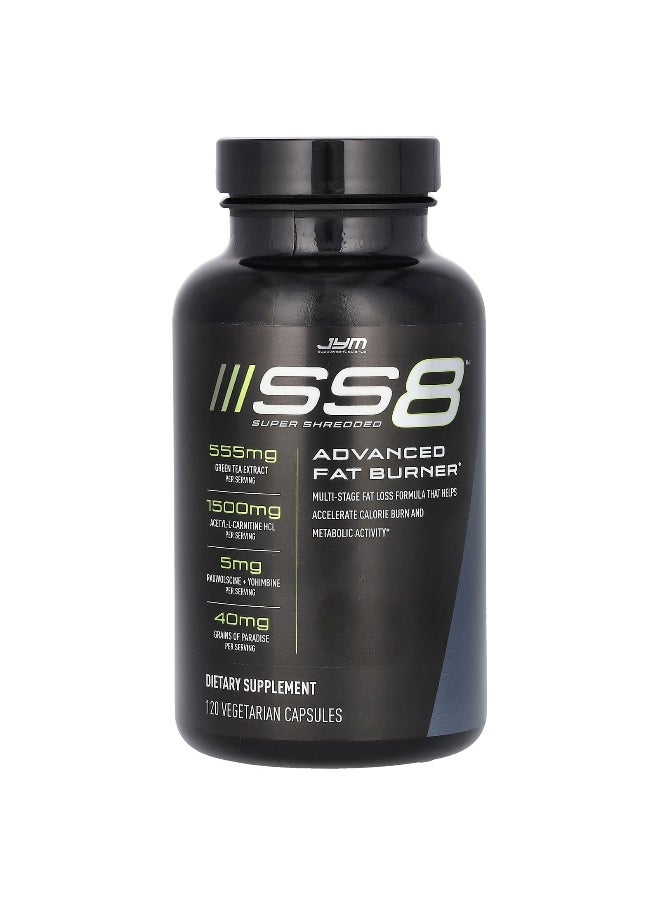 JYM Supplement Science - JYM Supplement Science, SS8 Advanced Fat Burner, 120 Vegetarian Capsules - Image 1