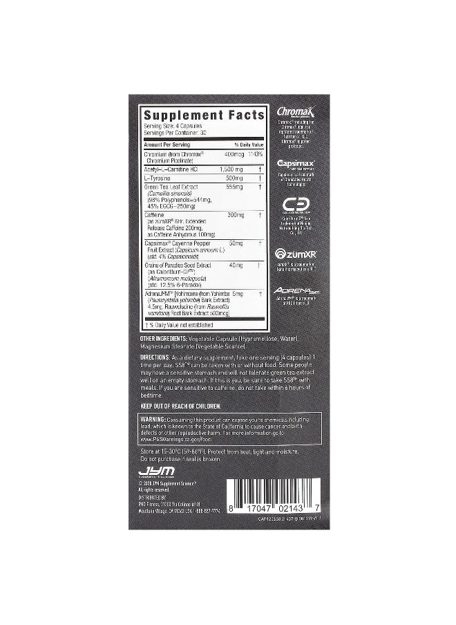 JYM Supplement Science - JYM Supplement Science, SS8 Advanced Fat Burner, 120 Vegetarian Capsules - Image 1