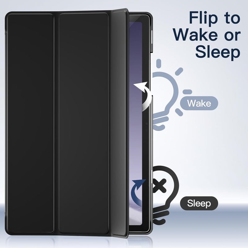 Jetech Case For Samsung Galaxy Tab A9+ / A9 Plus 11-Inch 2023, Slim Translucent Back Tri-Fold Folio Stand Protective Tablet Cover, Auto Wake/Sleep Black - Image 5