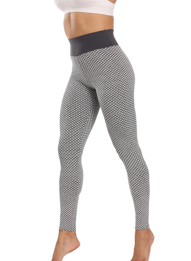 Loquat Women's Fashion Simple Honeycomb Pants High Waist Elastic Breathable Yoga Leggings Yoga Pants Sports Fitness Sweatpants 