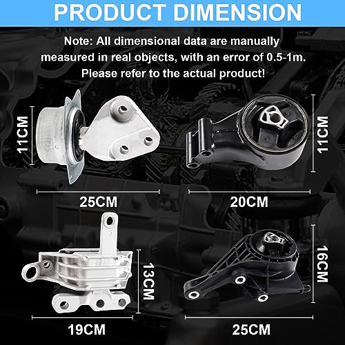 DOFOCH Engine Motor and Trans Mounts Compatible with Chevrolet Malibu 2013-2015 2.5L, Replace OE A5502 A5711 A5501, EM-3196 EM-4128 EM-3194, 13346302, Set of 4 - Image 4