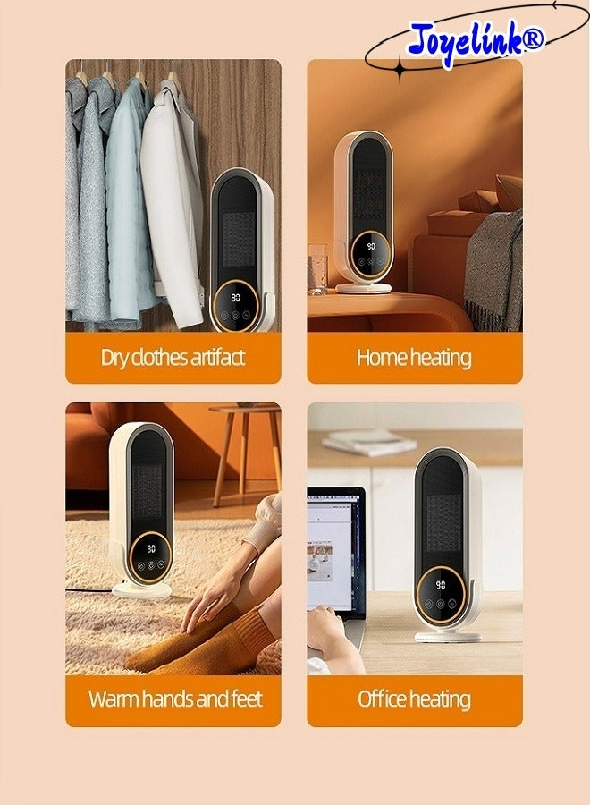 Joyelink Space Heater for Indoor Use, 1200 Watt Electric Portable PTC Ceramic Heater with Timer, Digital Display, Room Heater with Remote Control, Fast Heating, Safe for Office, Bedroom - Image 4