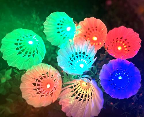 Inngree LED Badminton, [10 Pack] Colourful Shuttlecock Dark Night Goose Feather Glow Birdies Lighting Outdoor Indoor Sport Activities(10PCS) - Image 2