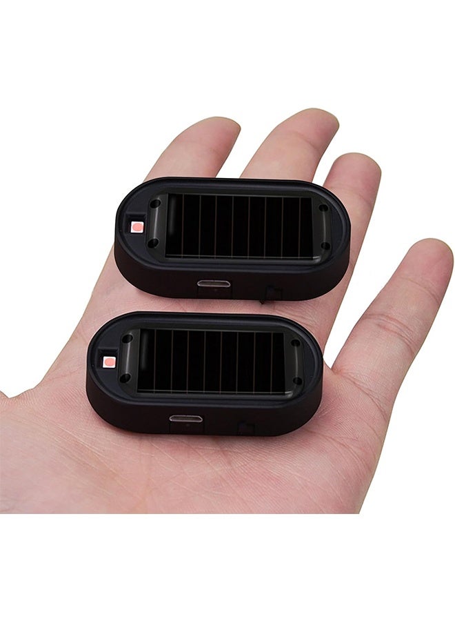 HAVEN 2PCS Car Solar Power Simulated Dummy Alarm, Anti-Theft LED Flashing Security Light Fake Lamp, Auto Warning Interior Safety Lights with USB Charger Port, Car Accessories for Most Cars - Image 3