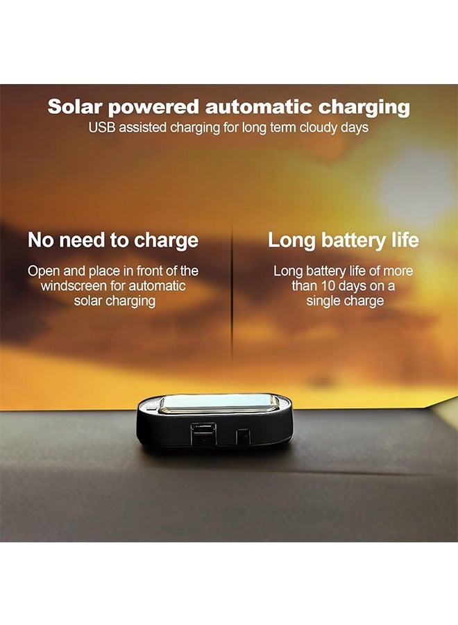 HAVEN 2PCS Car Solar Power Simulated Dummy Alarm, Anti-Theft LED Flashing Security Light Fake Lamp, Auto Warning Interior Safety Lights with USB Charger Port, Car Accessories for Most Cars - Image 4