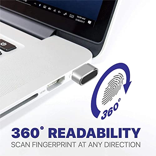 TNP Products قارئ بصمة الإصبع Nano USB من TNP لنظام Windows 10/11 Hello - مفتاح أمان بيومتري، جهاز استشعار، وحدة دونجل للوصول الفوري، تسجيل دخول بدون كلمة مرور، تسجيل الدخول، قفل، فتح الكمبيوتر المحمول والكمبيوتر الشخصي - Image 5