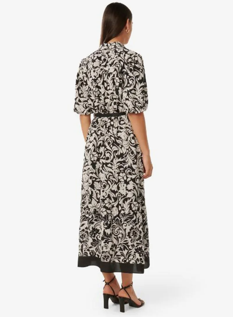 forever new Monique Printed Short Sleeve Midi Shirt Dress