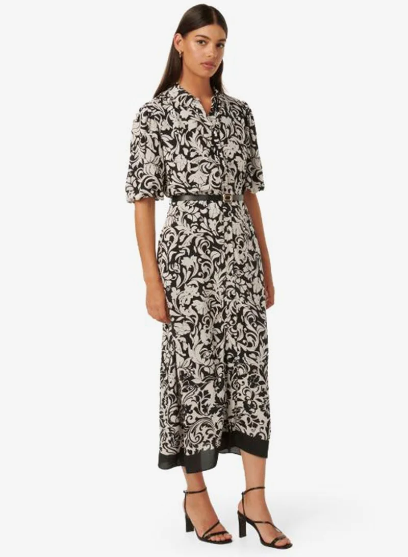 forever new Monique Printed Short Sleeve Midi Shirt Dress