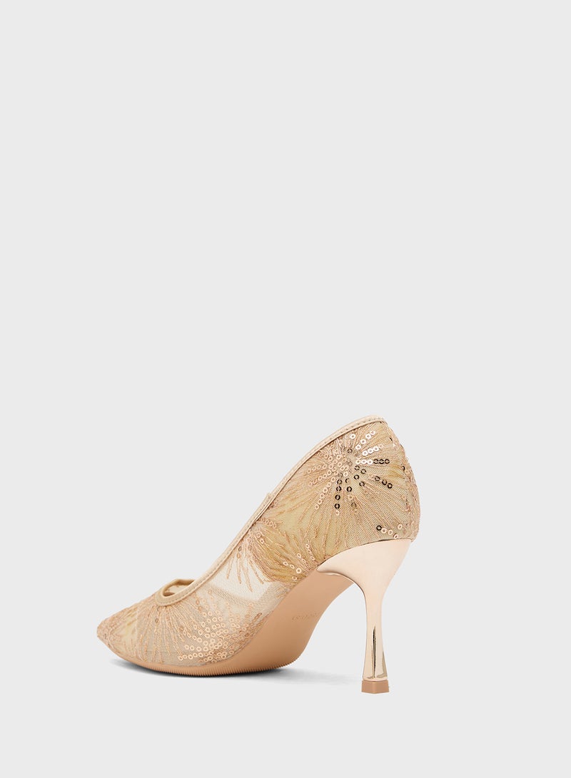 Ginger High Heeled Glitter Pump - Image 3