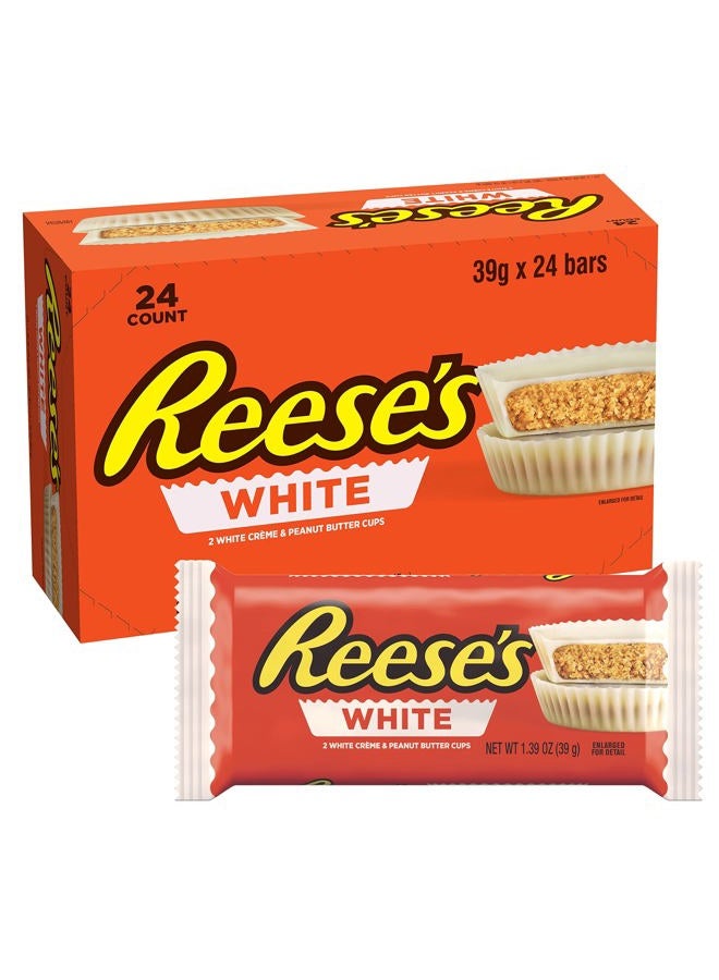 Reese's White Chocolate Flavour and Peanut Butter 2 Cups, Pack of 24 x 39g - Image 1
