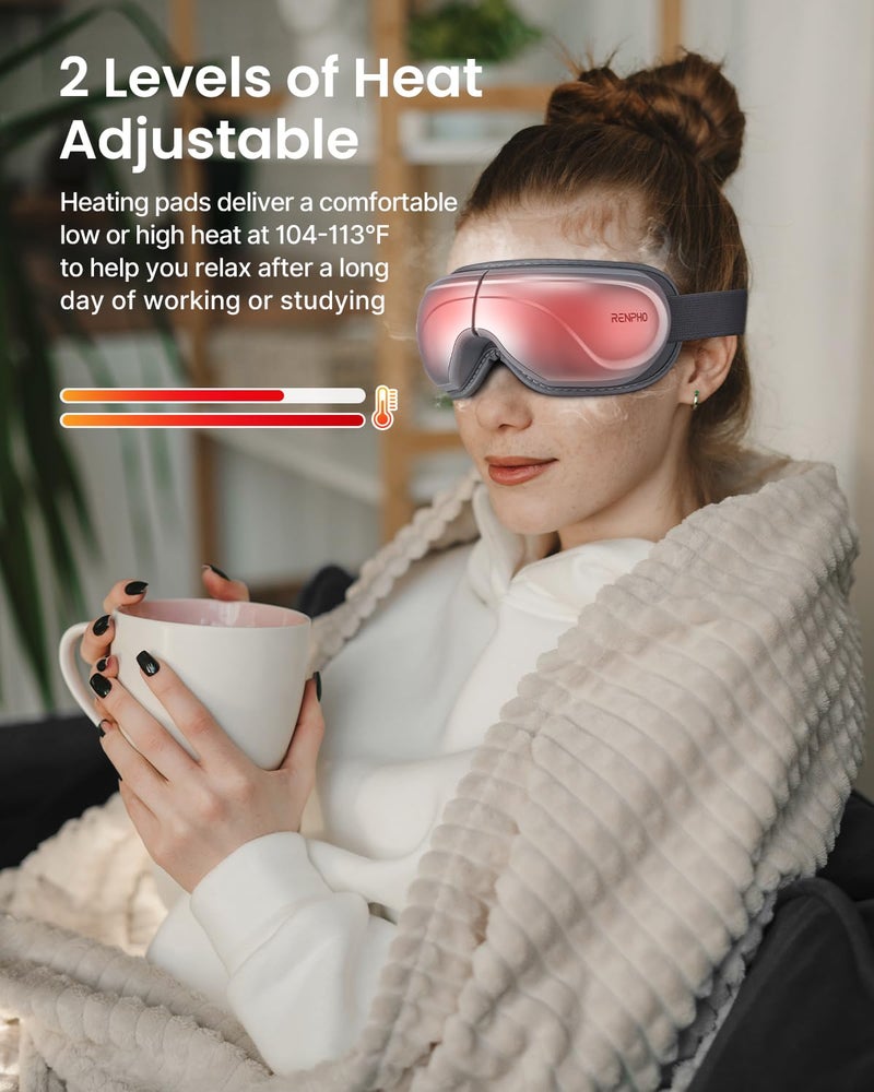 RENPHO Eye Massager with Heat, Birthday Valentines Day Gifts for Grandkids Mom Dad Women Men Face Massager, Heated Eye Mask for Improve Sleep Eyeris 2 - Image 4