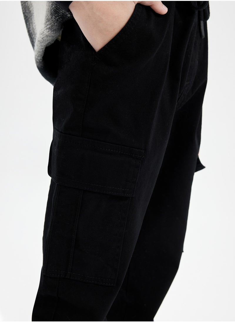 Cargo Pants With Drawstring And Elastic Hem