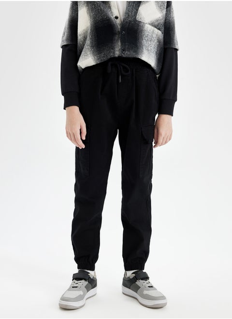 Cargo Pants With Drawstring And Elastic Hem