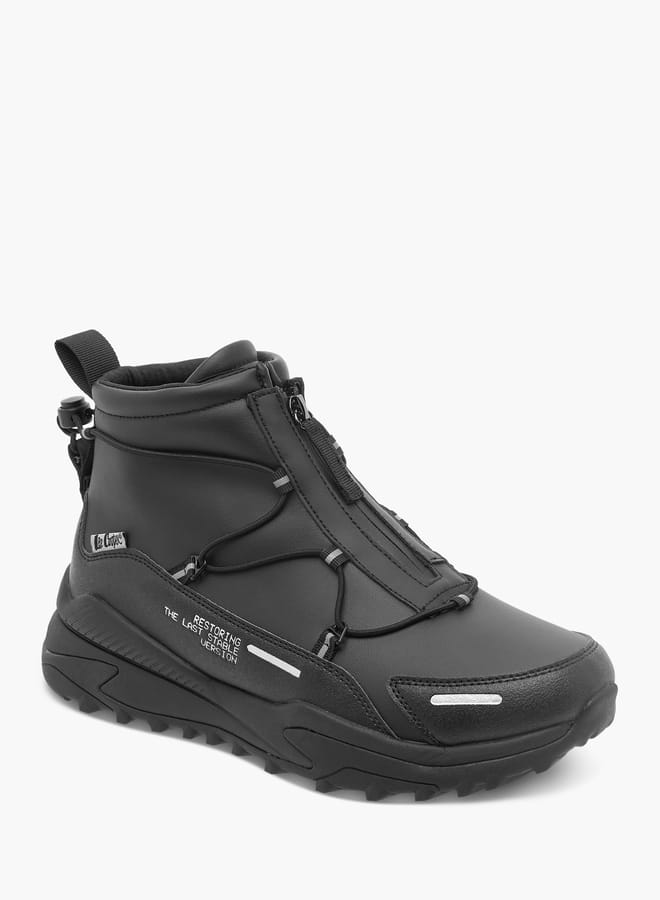 Lee Cooper Mens Solid Chukka Boots with Lace Detail and Zip Closure  - Image 2