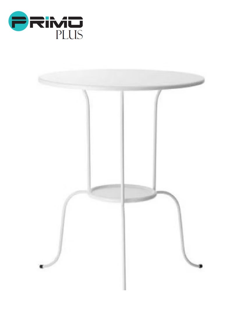 بريمو بلس طاولة جانبية مصنوعة من المعدن بلون أبيض أبيض 50X68سم - Image 1