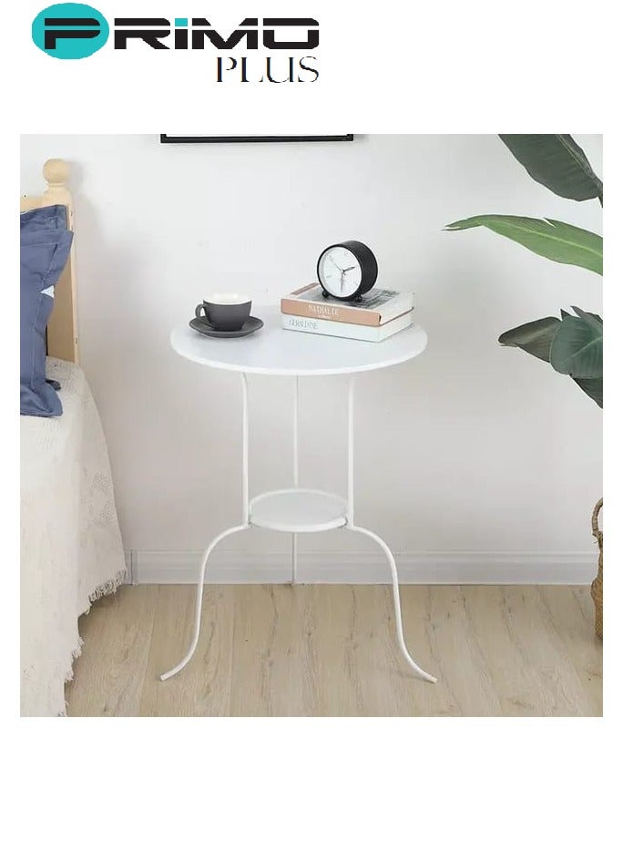 بريمو بلس طاولة جانبية مصنوعة من المعدن بلون أبيض أبيض 50X68سم - Image 3