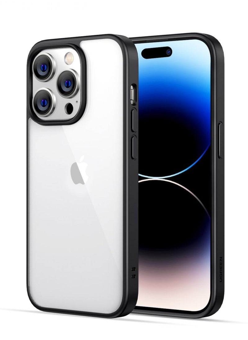 Generic Case Compatible With iPhone 13 Pro Max 6.7 Inch Clear Case Shockproof Hard PC + Soft Silicone Not Yellowing Transparent Protective Slim Case Phone (Black)  - Image 1
