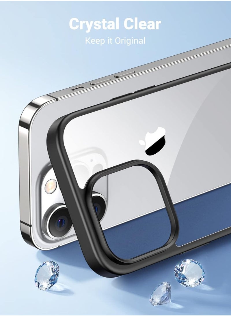 Generic Case Compatible With iPhone 13 Pro Max 6.7 Inch Clear Case Shockproof Hard PC + Soft Silicone Not Yellowing Transparent Protective Slim Case Phone (Black)  - Image 4