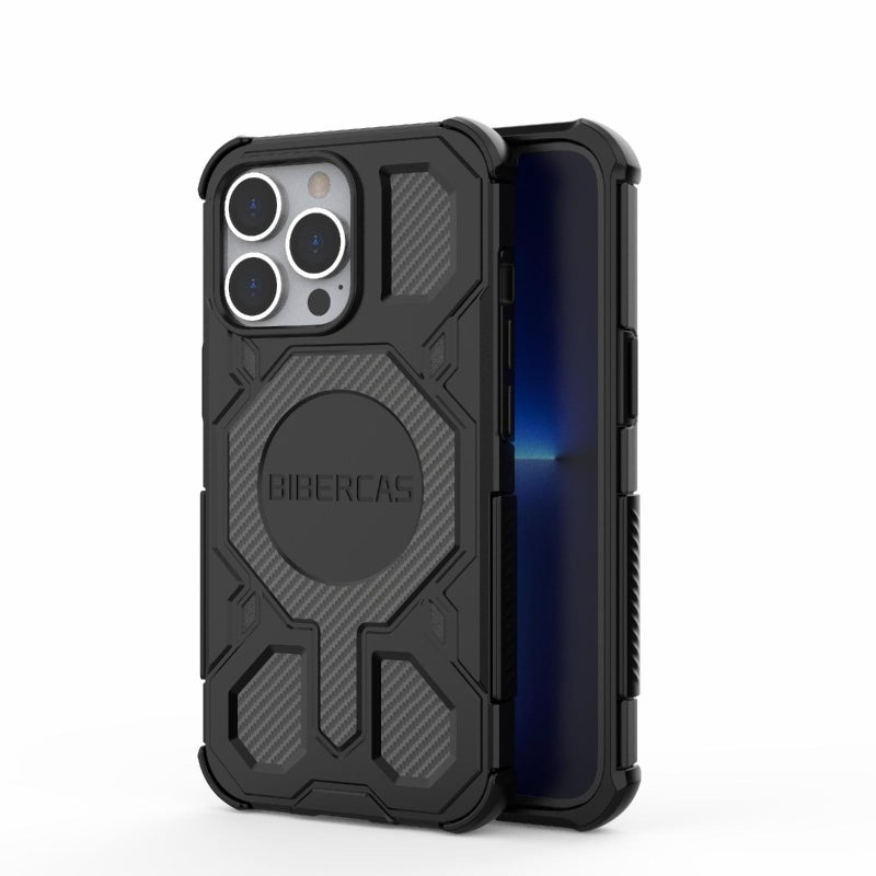 BIBERCAS For Iphone 13 Pro Real Color Series Magsafe Shockproof Phone Case(Black) - Image 1