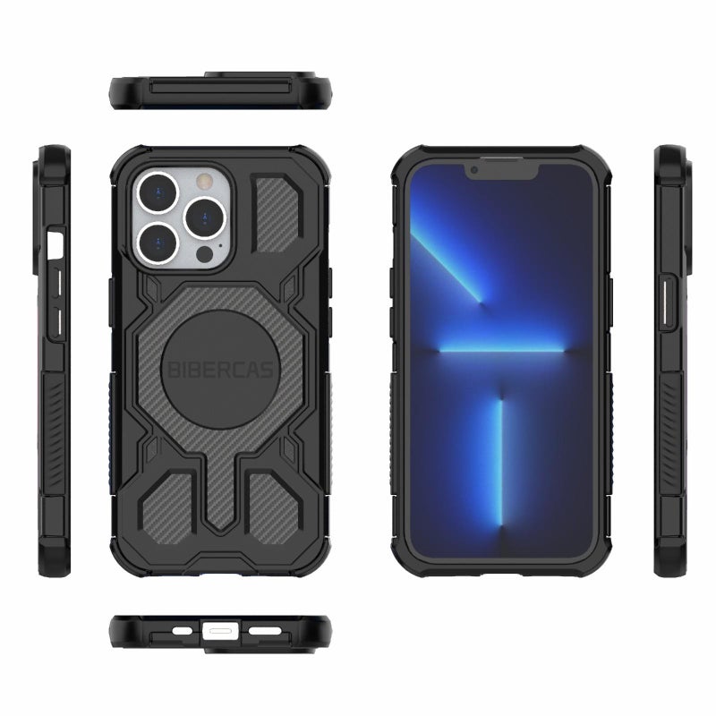 BIBERCAS For Iphone 13 Pro Real Color Series Magsafe Shockproof Phone Case(Black) - Image 2