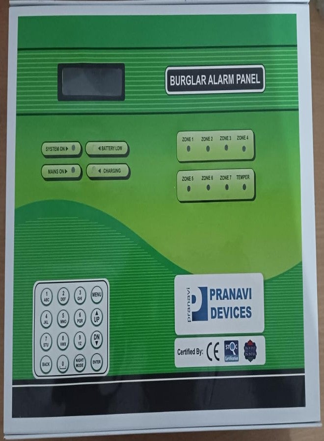 Pranavi 8 Zone Security Alarm Unit with GSM Dialer Advanced Home Protection System - Image 1