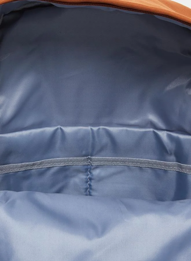 Styli Styli Solid Brown Backpack with Zip Closure