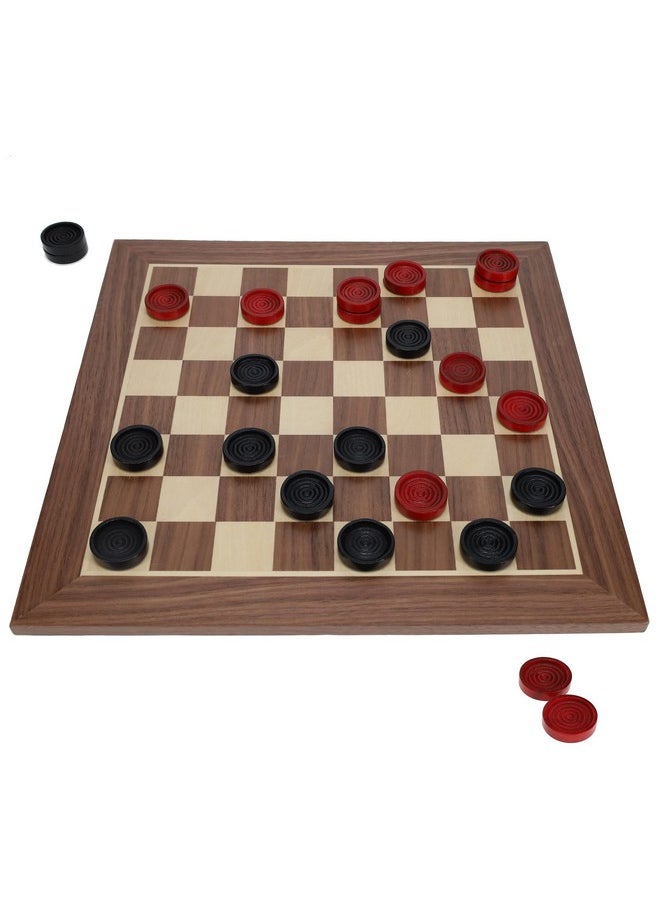 WE Games WE Games Old School Red and Black Wooden Checkers Set -12 in.  - Image 1
