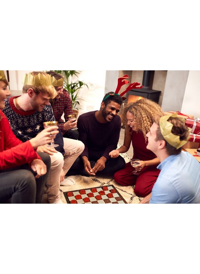 WE Games WE Games Old School Red and Black Wooden Checkers Set -12 in.  - Image 2