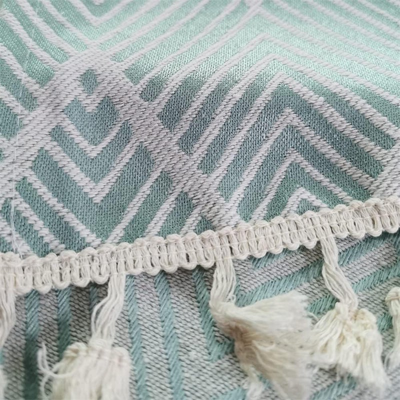 Utobanh Simple Bedside Table Tassel Cover Cloth, Tablecloth Cover Towel, Suitable for Bedside Table TV Microwave Washing Machine Refrigerator Dust Cover (light green, 15.7 * 35.4 inches) - Image 4