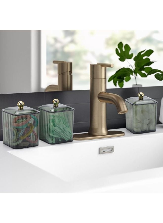 HOMESTAR 3 Pack Holder Dispenser Clear Bathroom Organizer Jar Cotton Swab/Pad/Ball Holder Container Cosmetics Storage for Vanity - Image 4