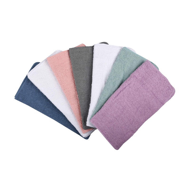 Mainstay MAIN STAYS 18 Pack Assorted Cotton Terry Thin Washcloths Rags (Yellow, White, Lime, Violet) - Image 3