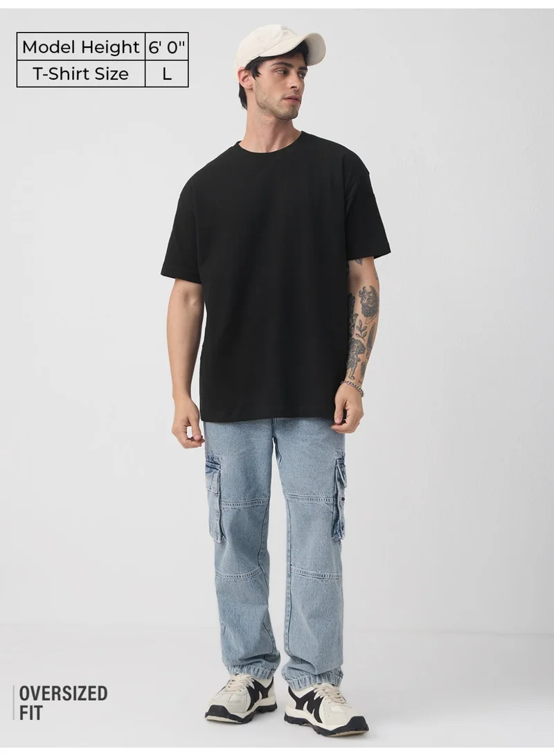 The Souled Store  Oversized T-Shirt: Blackout for Men | Best Price UAE