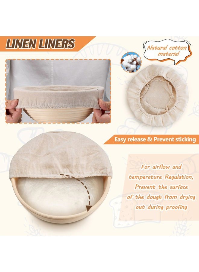 E-far Bread Proofing Basket, 9 Inch Round and 10 Inch Oval Sourdough Bread Baking Supplies, Complete Sourdough Starter Kit for Beginners - Image 4
