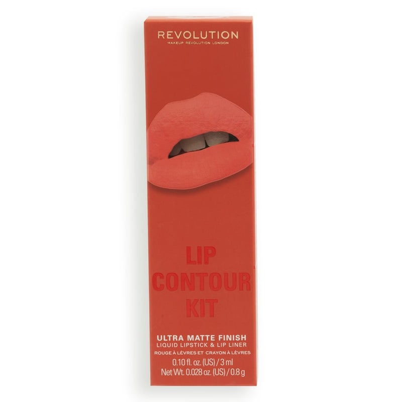 Revolution Lip Contour Matte Lipstick & Liner Duo – Coral Babe - Image 4