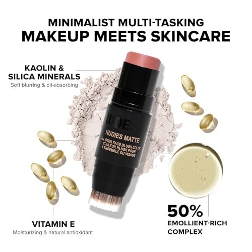 NUDESTIX نودستكس نوديز بلش ستيك – بلش كريمي 3 في 1 للخدود، العيون والشفتين مع فرشاة مدمجة | لمسة نهائية ناعمة غير لامعة لمظهر طبيعي | مكياج نظيف، نباتي وصديق للسفر (شروق الشمس) - Image 3