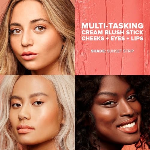 NUDESTIX نودستكس نوديز بلش ستيك – بلش كريمي 3 في 1 للخدود، العيون والشفتين مع فرشاة مدمجة | لمسة نهائية ناعمة غير لامعة لمظهر طبيعي | مكياج نظيف، نباتي وصديق للسفر (شروق الشمس) - Image 2