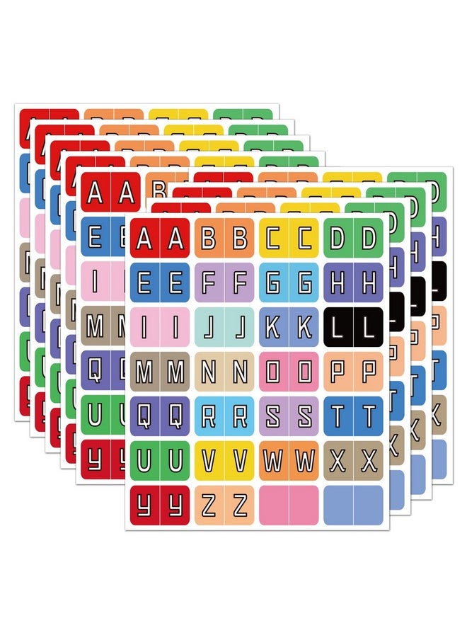 Well Tile - Alphabet A To Z 26 Letters Index File Folder Labels Multicolor Alphabet Tabs Color Coded A To Z Tab Dividers Stickers Alphabet Letters Teacher Supplies Stickers For Classroom Book Organizing 560 Pcs - Image 1